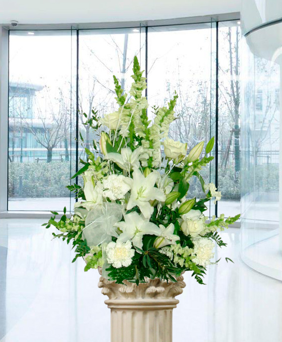 Centro floral para difuntos Blanco